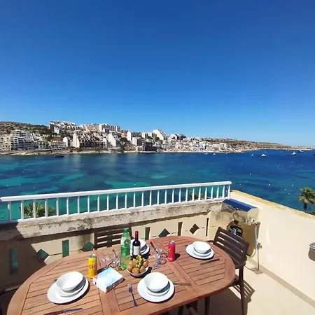 Blue Harbour Seafront With Large Terrace With Panoramic Sea Views - By Getawaysmalta
